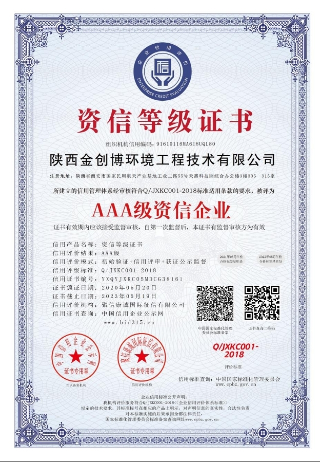 资信等级证书
